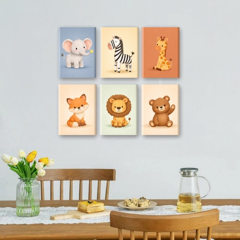 6 Mini Paintings | Safari Vrienden Set