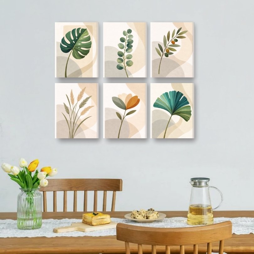 6 Mini Paintings - Botanical Set
