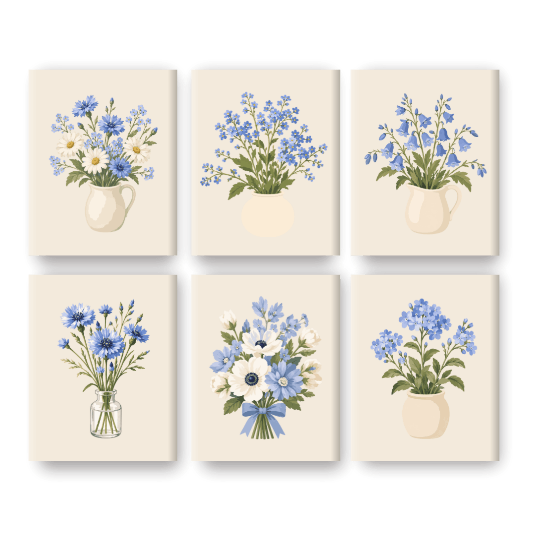 6 Mini Paintings - Forget Me Not Set