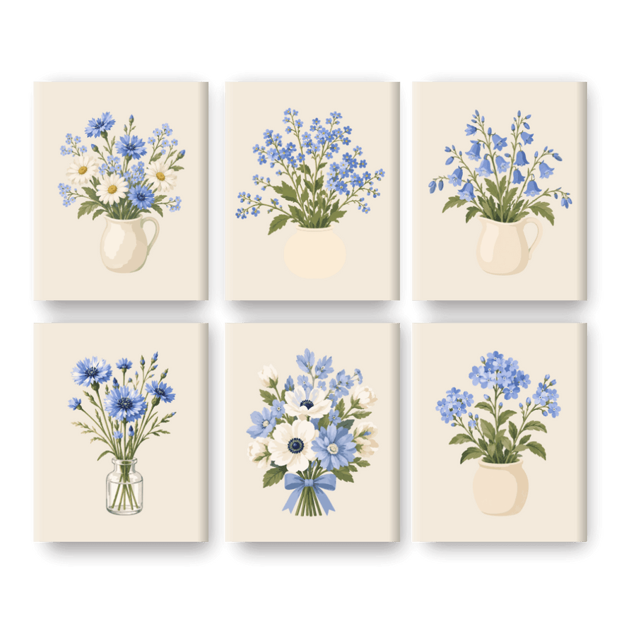 6 Mini Paintings - Forget Me Not Set