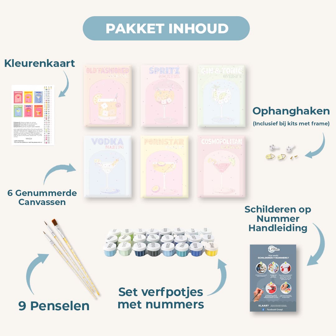 6 Mini Paintings | Kleurrijke deuren set