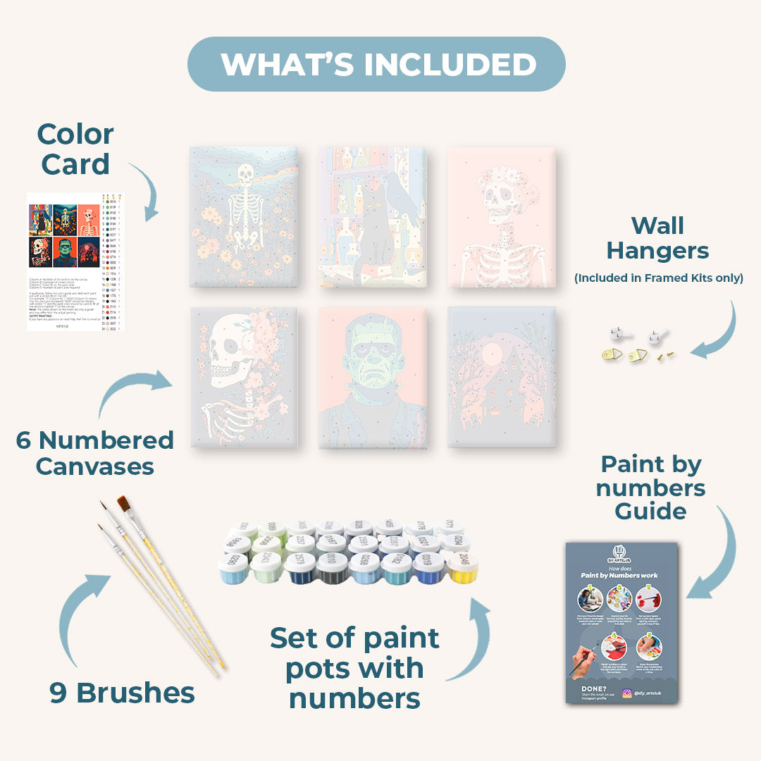 6 Mini Paintings - Halloween Night Set