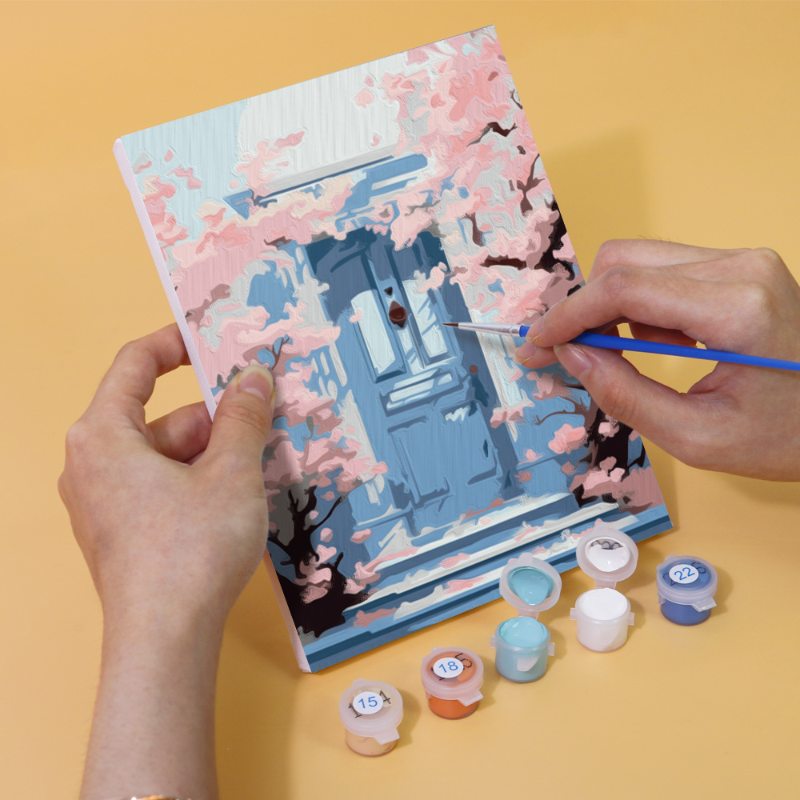 6 Mini Paintings - Colorful Doors Set